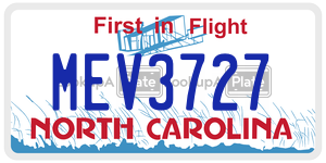 MEV3727  license plate in NC