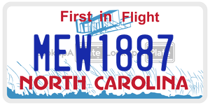 MEW1887  license plate in NC