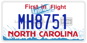MH8751 license plate in North Carolina