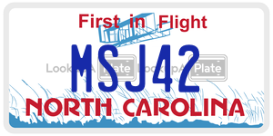 MSJ42  license plate in NC