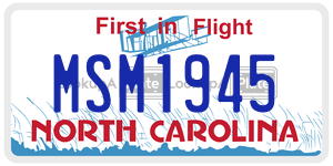 MSM1945  license plate in NC