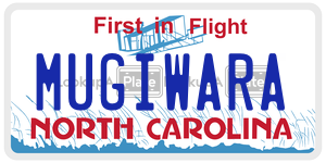 MUGIWARA  license plate in NC