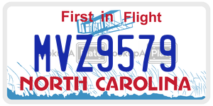 MVZ9579 license plate in North Carolina