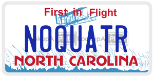 N0QUATR  license plate in NC