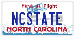 NCSTATE  license plate in NC