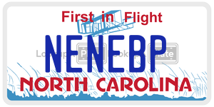 NENEBP license plate in North Carolina