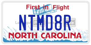 NTMD8R license plate in North Carolina