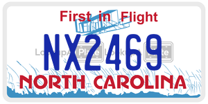 NX2469 license plate in North Carolina