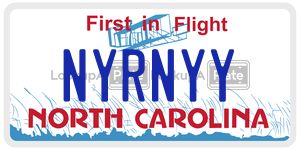 NYRNYY  license plate in NC