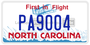 PA9004 license plate in North Carolina