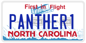 PANTHER1 license plate in North Carolina