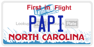 PAPI license plate in North Carolina