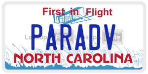 PARADV license plate in North Carolina