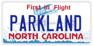 PARKLAND license plate in North Carolina