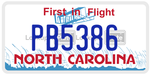 PB5386  license plate in NC