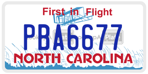 PBA6677  license plate in NC