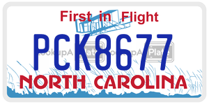 PCK8677  license plate in NC
