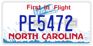 PE5472  license plate in NC