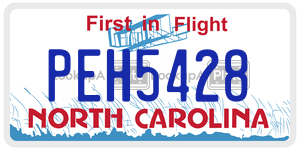 PEH5428 license plate in North Carolina