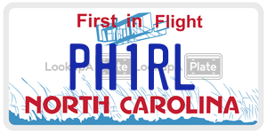 PH1RL license plate in North Carolina