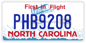 PHB9208  license plate in NC