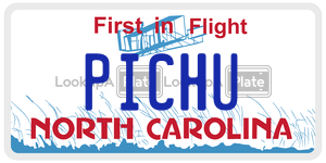 PICHU license plate in North Carolina