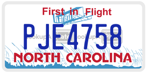 PJE4758  license plate in NC