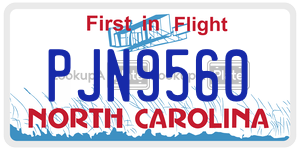 PJN9560 license plate in North Carolina