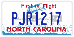 PJR1217  license plate in NC