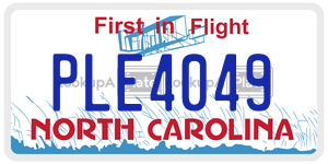 PLE4049  license plate in NC