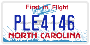 PLE4146  license plate in NC