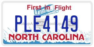 PLE4149  license plate in NC