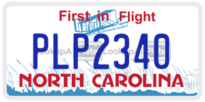 PLP2340  license plate in NC
