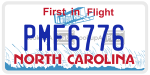 PMF6776  license plate in NC