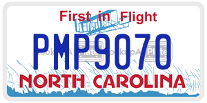 PMP9070 license plate in North Carolina
