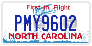 PMY9602 license plate in North Carolina