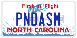 PNDASM license plate in North Carolina