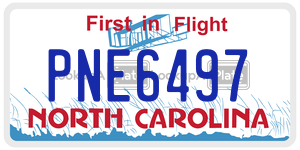 PNE6497 license plate in North Carolina