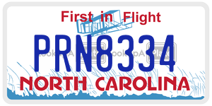 PRN8334  license plate in NC