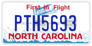 PTH5693  license plate in NC