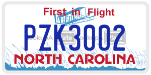 PZK3002  license plate in NC