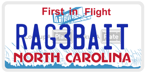 RAG3BAIT  license plate in NC