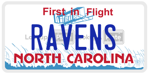 RAVENS license plate in North Carolina