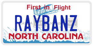 RAYBANZ  license plate in NC