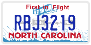 RBJ3219  license plate in NC