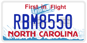 RBM8550  license plate in NC