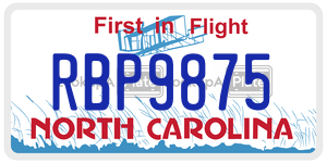 RBP9875  license plate in NC