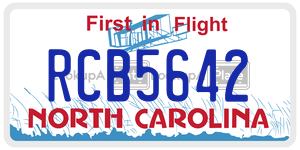 RCB5642 license plate in North Carolina
