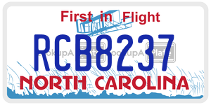RCB8237 license plate in North Carolina