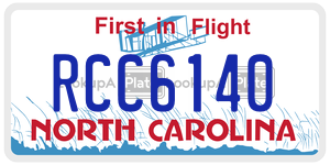 RCC6140  license plate in NC